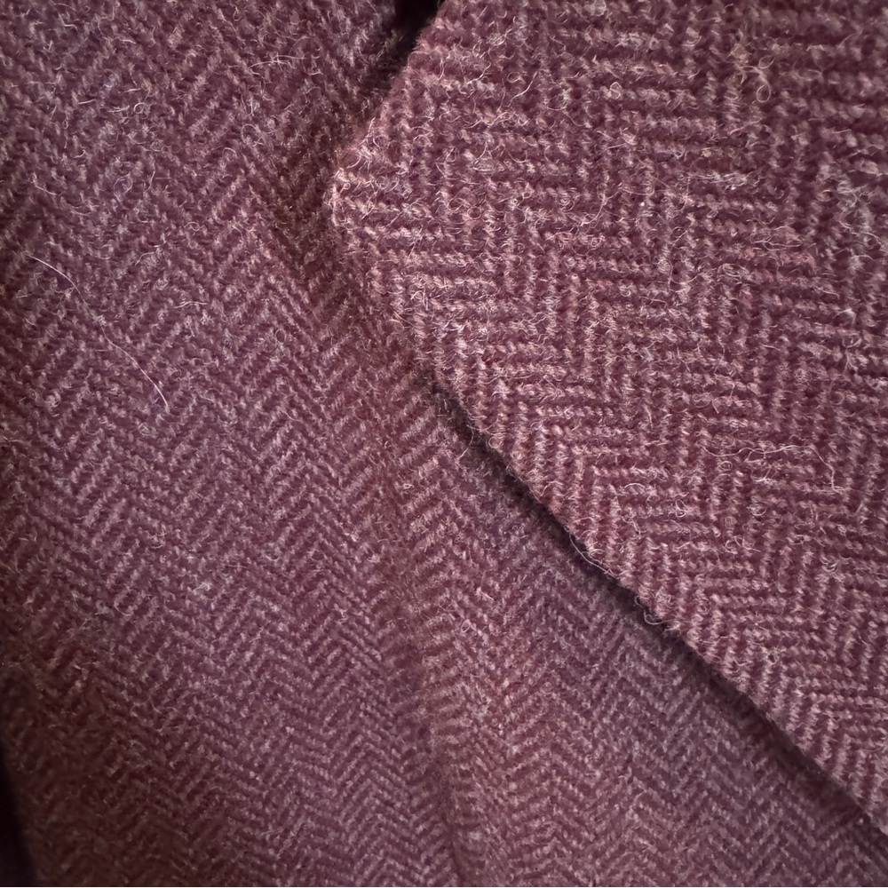 Vintage Norm‎ Thompson Burgundy  Blazer Classic Wool Jacket - Picture 5 of 7